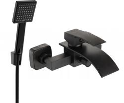 Mexen Aries R45 fürdőkád csaptelep zuhanyszettel, fekete - 74483R45-70 (74483R45-70)