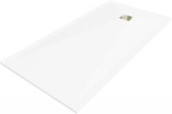 Mexen Stone+ téglalap alakú kompozit zuhanytálca 180 x 70 cm, fehér, arany burkolattal - 44107018-G (44107018-G)
