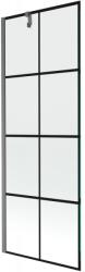 Mexen Next 1-szárnyú zuhanyfal 70 x 150 cm, fekete rácsos, gun gray csiszolt - 895-070-000-00-77-66 (895-070-000-00-77-66)