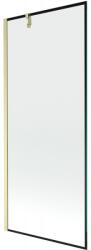 Mexen Next egyajtós fürdőszobai paraván 80 x 150 cm, fekete keret, arany kefélt - 895-080-000-00-70-55 (895-080-000-00-70-55)