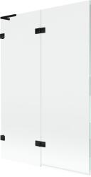 Mexen Lunar L balos paraván, 2-szárnyú bal, 120 x 150 cm, átlátszó, fekete - 897L-120-100-70-00-L (897L-120-100-70-00-L)
