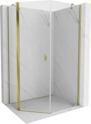 Mexen Mist aszimmetrikus ötszögletű zuhanykabin, nyitható ajtóval, 80 x 90 cm, átlátszó, arany - 8A8-080-090-50-00 (8A8-080-090-50-00)