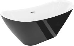 Mexen Lotos szabadon álló kád 140 x 75 cm, fehér/fekete, króm túlfolyóval - 52051407775-01 (52051407775-01)