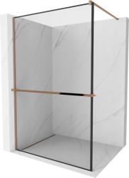 Mexen Kioto+ walk-in zuhanyfal polccal, 70 x 200 cm, fekete keret, rózsaszín arany - 800-070-121-60-70 (800-070-121-60-70)