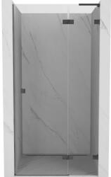 Mexen Lunar L jobboldali zuhanyajtó 85 cm, transparens, szálcsiszolt fegyverszürke - 834L-085-000-66-00-P (834L-085-000-66-00-P)