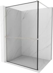 Mexen Kioto+ zuhanyfal polccal, Walk-in, 90 x 200 cm, fekete keret, matt nikkel - 800-090-121-97-70 (800-090-121-97-70)