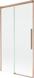 Mexen Rox 2-paneles fürdőszobai paraván, tolóajtós, 100 x 150 cm, átlátszó, kefélt réz - 8C9-100-001-65-00 (8C9-100-001-65-00)