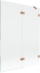Mexen Lunar kádparaván 2-szárnyú jobb 130 x 150 cm, átlátszó, csiszolt réz - 897-130-100-65-00-P (897-130-100-65-00-P)