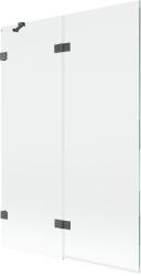 Mexen Lunar fürdőkádszárny 2-részes balos 120 x 150 cm, átlátszó, gun szürke kefe - 897-120-100-66-00-L (897-120-100-66-00-L)