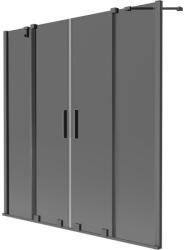 Mexen Velar Duo kádparaván 2-szárnyas tolóajtó 160 x 150 cm, grafit, gun metal - 896-160-000-42-95 (896-160-000-42-95)