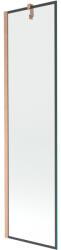 Mexen Next 1-szárnyú fürdőkád paraván 50 x 150 cm, fekete keret, csiszolt réz - 895-050-000-00-70-65 (895-050-000-00-70-65)