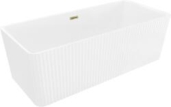 Mexen Nila szabadon álló bordázott kád 170 x 75 cm, fehér, arany túlfolyóval - 52841708000-50 (52841708000-50)