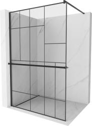 Mexen Kioto+ zuhanyfal polccal Walk-in 130 x 200 cm, fekete minta, fekete - 800-130-121-70-78 (800-130-121-70-78)