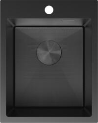 Mexen Solix egytálcás rozsdamentes acél mosogató 400 x 500 mm, fekete HC - 6406401000-70HC (6406401000-70HC)