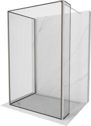 Mexen Kioto zuhanyfal Walk-in 100 x 100 x 30 cm, fekete keret, szálcsiszolt nikkel - 800-100-100-221-97-70-030 (800-100-100-221-97-70-030)