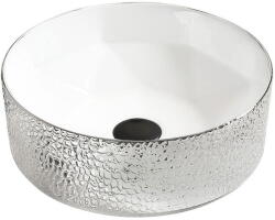 Mexen Clarisa 41 x 41 cm-es pultra helyezhető mosdó, fehér/ezüst - 22074154 (22074154)