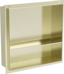Mexen X-Wall-NR falc nélküli fülkés polc 30 x 30 cm, arany szálcsiszolt - 1951303010S (1951303010S)