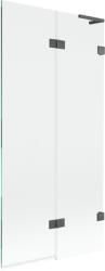 Mexen Lunar L kádparaván 2-szárnyú, jobb oldali 90 x 150 cm, átlátszó, szálcsiszolt gun gray - 897L-090-100-66-00-P (897L-090-100-66-00-P)