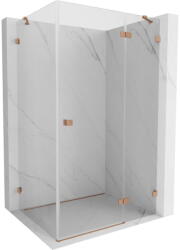 Mexen Lunar nyíló zuhanykabin, jobb oldali, 100 x 90 cm, átlátszó, csiszolt réz - 834-100-090-65-00-P (834-100-090-65-00-P)