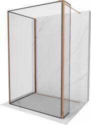Mexen Kioto zuhanyfal Walk-in 140 x 70 x 30 cm, fekete keret, rózsaarany - 800-140-070-221-60-70-030 (800-140-070-221-60-70-030)