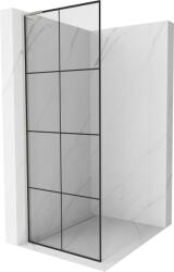 Mexen Kioto L zuhanyfal Walk-in 90 x 200 cm, fekete rács, kefélt nikkel - 800-090-103-97-77 (800-090-103-97-77)