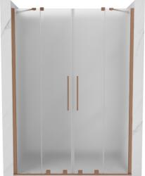 Mexen Velar Duo tolóajtós zuhanyajtó 140 cm, zúzmarás, kefélt réz - 871-140-000-32-65 (871-140-000-32-65)