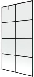 Mexen Next zuhanyfal 1-szárnyú 100 x 150 cm, fekete rács, csiszolt nikkel - 895-100-000-00-77-97 (895-100-000-00-77-97)