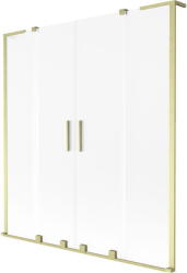 Mexen Velar L Duo 2-szárnyú toló kádparaván 150 x 150 cm, fagyott, arany kefélt - 896-150-003-32-55 (896-150-003-32-55)
