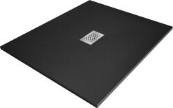 Mexen Hugo SMC téglalap alakú zuhanytálca 140 x 100 cm, fekete, inox fedlap - 42701014-X (42701014-X)
