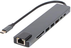 Hub USB-C RJ45 + HDMI 100W K-08 (86-077-)