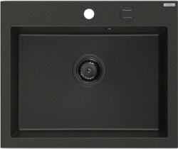 Mexen Elix 1-medencés gránit mosogató 600 x 500 mm, fekete/arany metál, fekete szifon - 6525601005-75-B (6525601005-75-B)