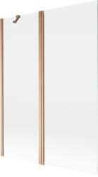 Mexen Mist 2-szárnyú kádparaván 130 x 150 cm, átlátszó, kefélt réz - 8A9-130-011-65-00 (8A9-130-011-65-00)