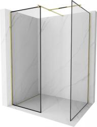 Mexen Kioto zuhanyfal Walk-in 160 x 110 cm, fekete keret, arany - 800-160-202-50-70-110 (800-160-202-50-70-110)