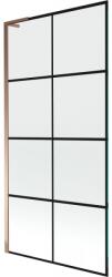 Mexen Next L fürdőkád paraván 1-szárnyú 90 x 150 cm, fekete rács, rózsaarany - 895-090-000-03-77-60 (895-090-000-03-77-60)