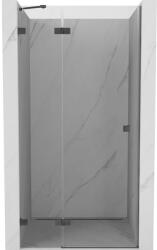 Mexen Lunar kifelé nyíló zuhanyajtó bal 80 cm, átlátszó, szálcsiszolt gun gray - 834-080-000-66-00-L (834-080-000-66-00-L)