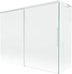 Mexen Rox L kétszárnyas, elhúzható kádparaván 190 + 90 x 150 cm, átlátszó, fehér - 8C9L-190-090-20-00 (8C9L-190-090-20-00)