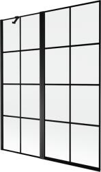 Mexen Mist balos zuhanyfal 2-szárnyú bal 140 x 150 cm, fekete rács, fekete - 8A9-140-011-70-77-L (8A9-140-011-70-77-L)