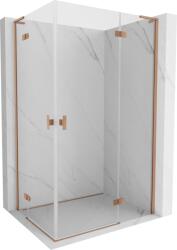 Mexen Mist-H L Duo jobbos, 85 x 120 cm-es nyíló zuhanykabin, átlátszó, fényes réz - 8A5L-085L-120P-65-00 (8A5L-085L-120P-65-00)