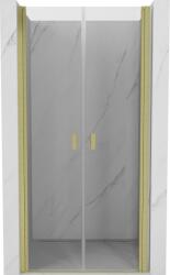 Mexen Mist nyíló zuhanyajtó 95 cm, átlátszó, arany kefe - 8A7-095-000-55-00 (8A7-095-000-55-00)