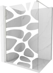 Mexen Kioto walk-in zuhanyfal 130 x 200 cm, fehér hullám 8 mm, csiszolt nikkel - 800-130-101-97-97 (800-130-101-97-97)