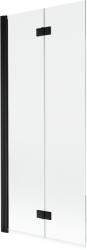 Mexen Mist 2-szárnyú bal oldali fürdőkád paraván 80 x 150 cm, átlátszó, fekete - 8A9-080-002-70-00-L (8A9-080-002-70-00-L)