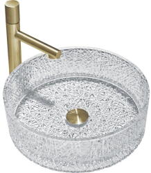 Mexen Dema üvegből készült pultra helyezhető mosdókagyló 39 x 39 cm, átlátszó - 24043900 (24043900)