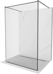 Mexen Kioto szabadon álló zuhanyfal 100 x 200 cm, fekete keret, 8 mm, gun metal - 800-100-002-95-70 (800-100-002-95-70)