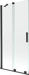 Mexen Velar 2 szárnyú toló kádparaván 90 x 150 cm, átlátszó, fekete - 896-090-000-01-70 (896-090-000-01-70)