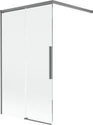 Mexen Rox dupla szárnyú, elhúzható kádparaván 100 x 150 cm, átlátszó, gun metal - 8C9-100-003-95-00 (8C9-100-003-95-00)