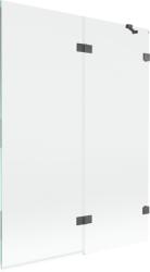 Mexen Lunar 2-szárnyas fürdőszobai paraván jobb oldali 130 x 150 cm, átlátszó, pisztolyszürke kefézett - 897-130-100-66-00-P (897-130-100-66-00-P)