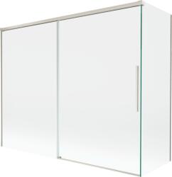Mexen Rox tolóajtós kádparaván, 2 szárnyú, 190 + 80 x 150 cm, átlátszó, csiszolt nikkel - 8C9-190-080-97-00 (8C9-190-080-97-00)