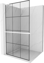 Mexen Kioto+ L zuhanyfal polccal Walk-in 120 x 200 cm, fekete rács, fehér - 800-120-123-20-77 (800-120-123-20-77)