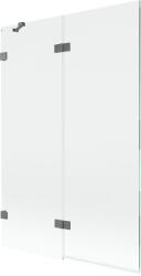 Mexen Lunar 2-szárnyú kádparaván bal 120 x 150 cm, átlátszó, gun metal - 897-120-100-95-00-L (897-120-100-95-00-L)
