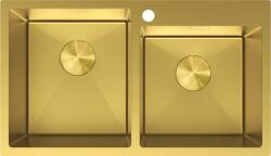 Mexen Xorin rozsdamentes acél mosogató, 2 rekesz, 780 x 450 mm, arany - 6441782000-55 (6441782000-55)